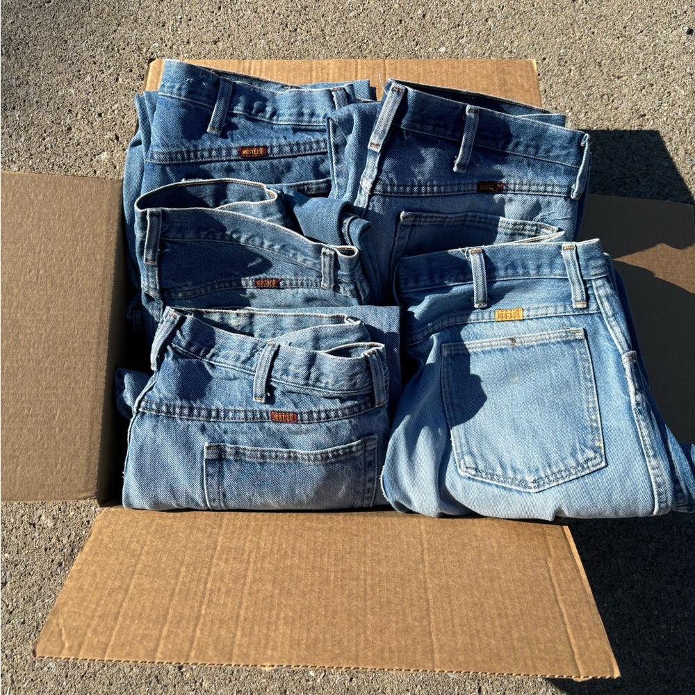 VINTAGE ( MYSTERY ) RUSTLER JEANS BUNDLE OF 5